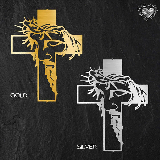 EN OFERTA🔥Letrero metálico con la cruz de Jesús Decoración de pared con Cristo